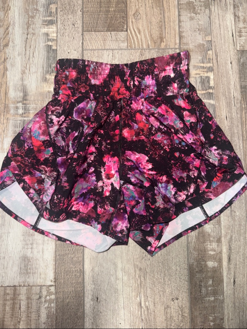 lululemon athletica Women’s Floral Athletic Shorts in Black and Pink